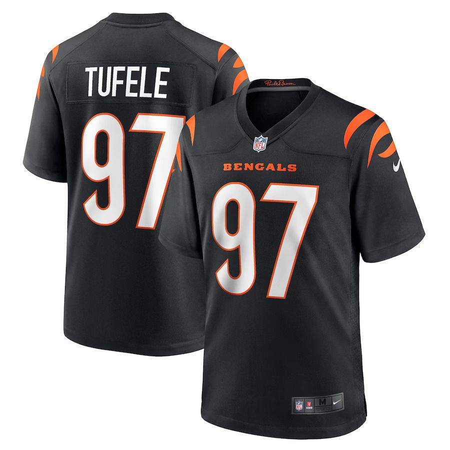 Men Cincinnati Bengals #97 Jay Tufele Nike Black Game Player NFL Jersey->customized nfl jersey->Custom Jersey